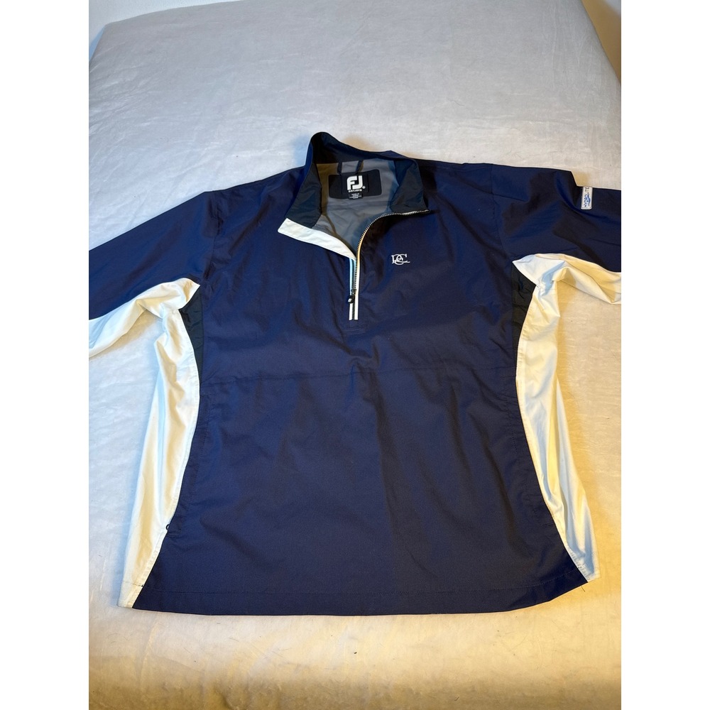 FootJoy DryJoys Hydrolite Golf Rain Jacket Mens XL Navy Blue Short Sleeve Zip XL